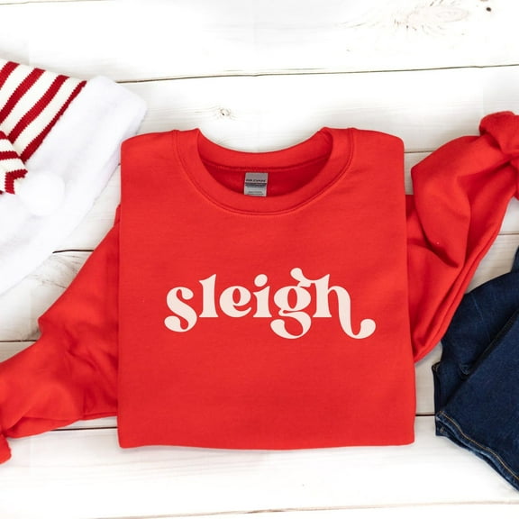 Sleigh Crewneck Sweatshirt, Retro Sweatshirt, Shirt for Girls, Cute Sweater Tshirt All Size S-5XL