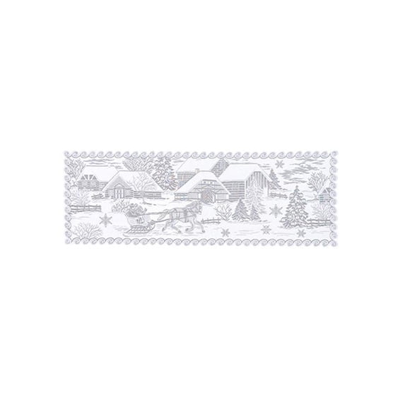 Sleigh Ride Runner - White 14" x 40"