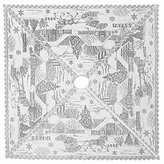 Sleigh Ride Tree Skirt - White 42" x 42"