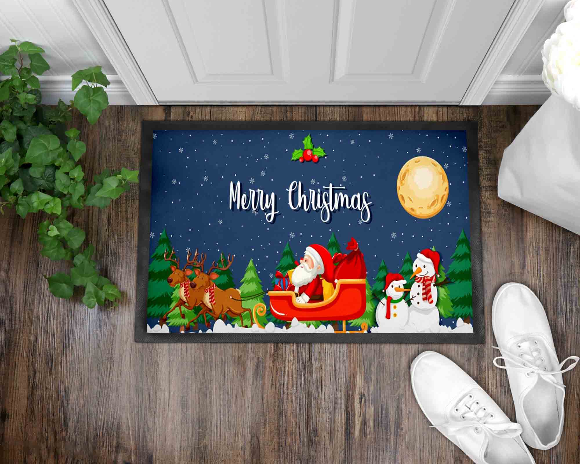 Sleigh Ride Christmas Front Door Mat I Mat I Christmas I