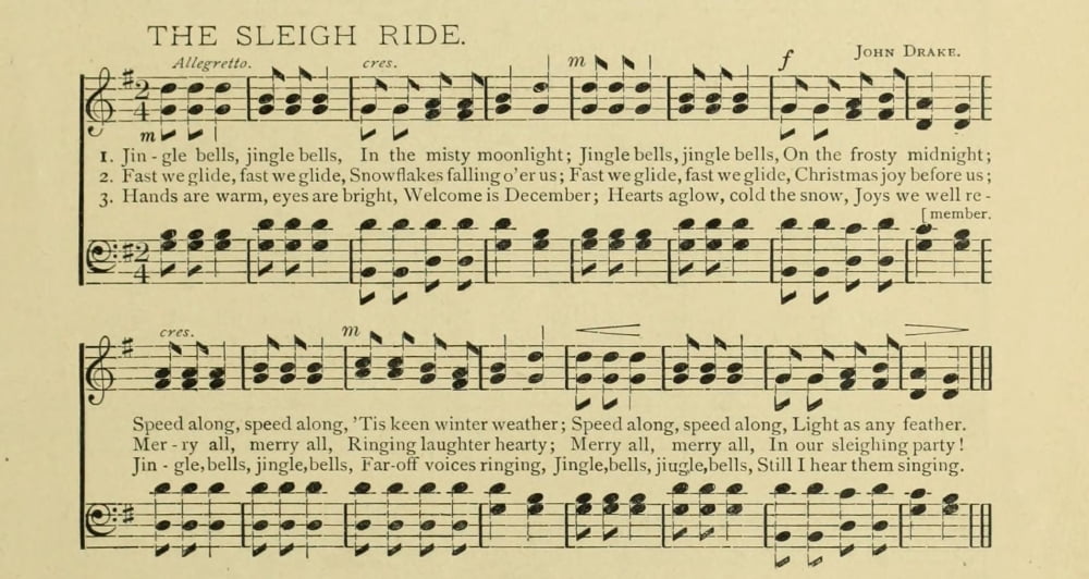 Sleigh Ride John Drake Christmas in Song & Story 1891 Canvas Art -  (18 x 24)