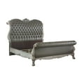 thumbnail image 1 of Sleigh Rolled Design Leatherette Queen Size Bed with Claw Legs, Gray, 1 of 3