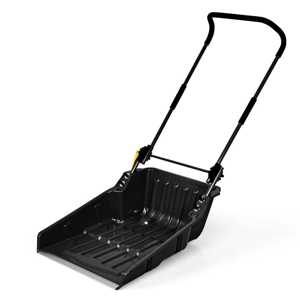 Sleigh Shovel, Rolling Snow Pusher Extra Large Capacity, Adjustable