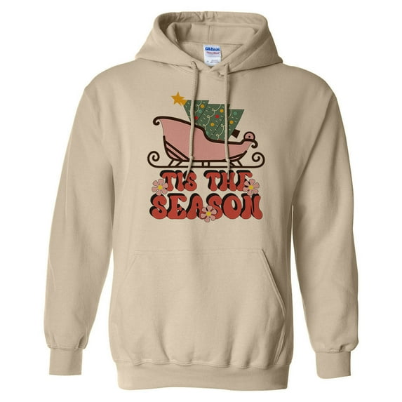 Sleigh Tis the Season Hoodie Sweatshirt Unisex 4X-Large Sand