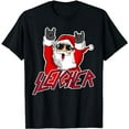 thumbnail image 1 of Sleigher Santa Claus Metal Christmas funny Hail Santa T-Shirt, 1 of 5