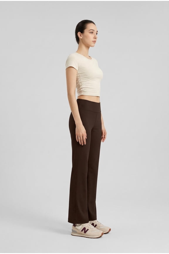 Women's Flare Yoga Leggings High Waisted Butt Lifting Naked Feel Pilates