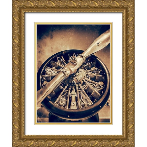 Slemp, John 12x14 Gold Ornate Wood Framed with Double Matting Museum Art Print Titled - Propeller I