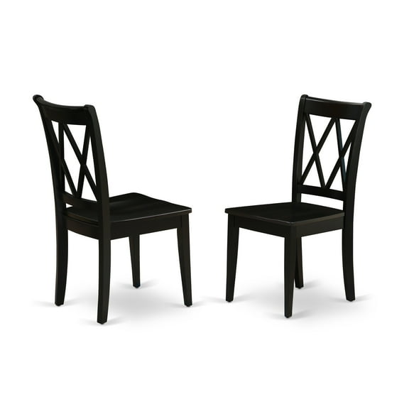 Slender Double X Back Kitchen Chairs - Stylish & Comfortable - Sleek Modern Design - Black & Cherry Finish - Set of 2