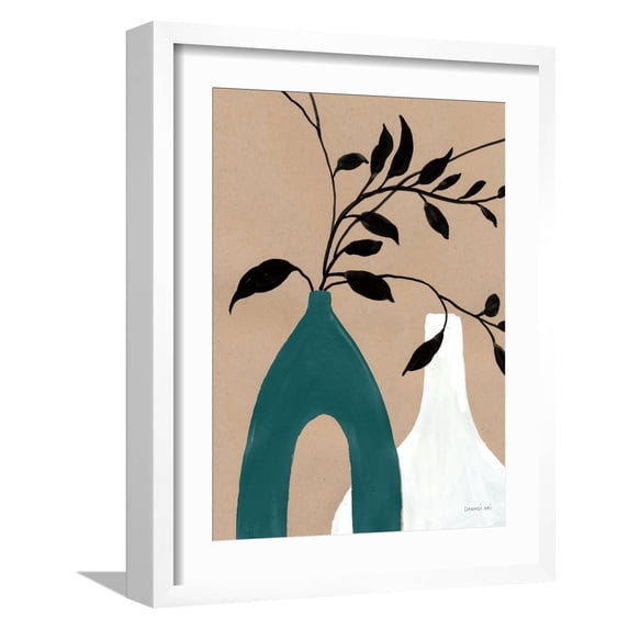Art.com Slender Stems I Blue Art Print by Danhui Nai, White Frame Wall Art, 17" x 21"