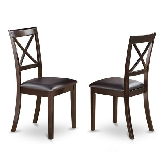 Slender X Back Kitchen Chairs - Stylish & Comfortable Seating | High-Quality Faux Leather | Personalize Your Design | Rich Cappuccino Finish