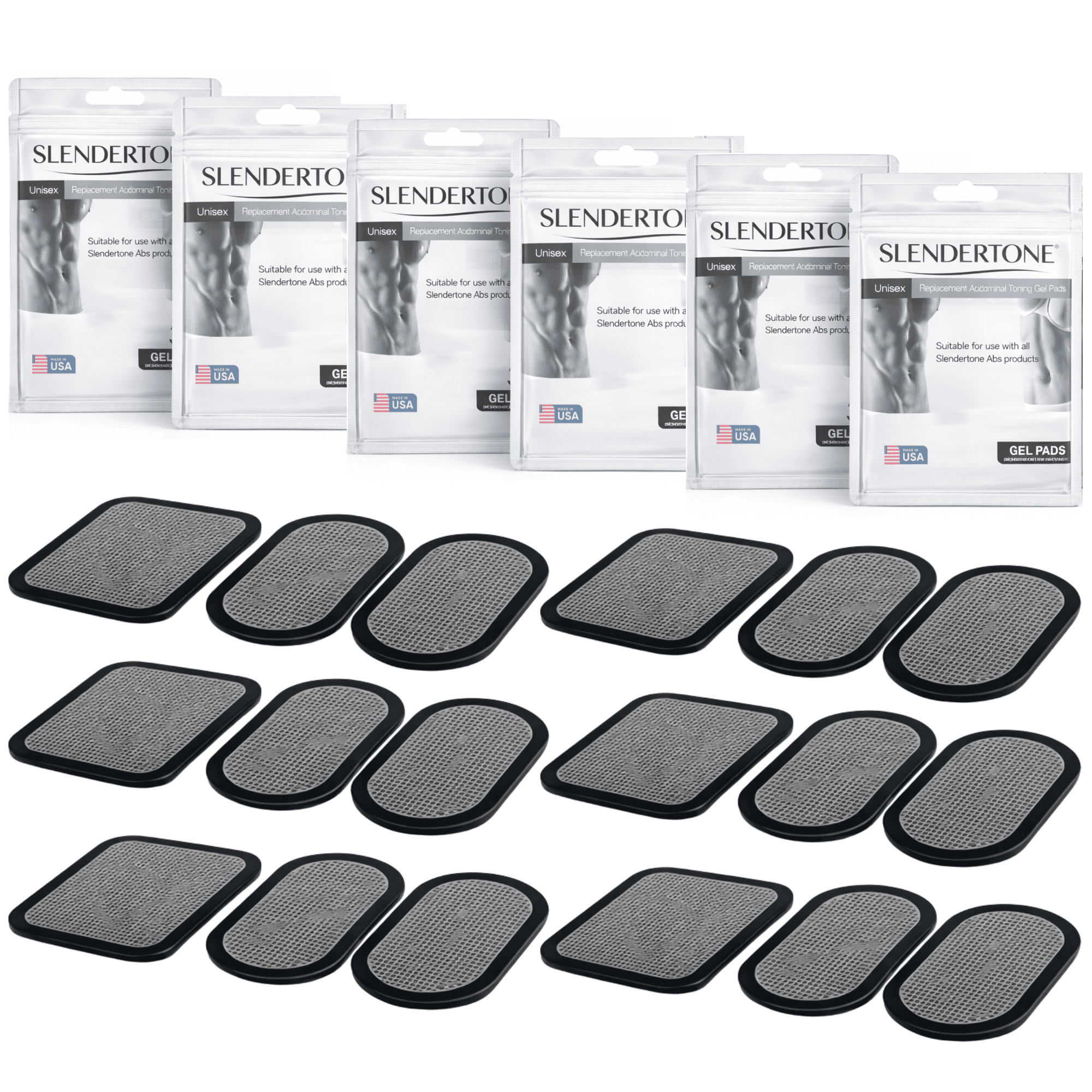 Slendertone Ab Toning Belt Gel Pads 6 Packs Value Bundle