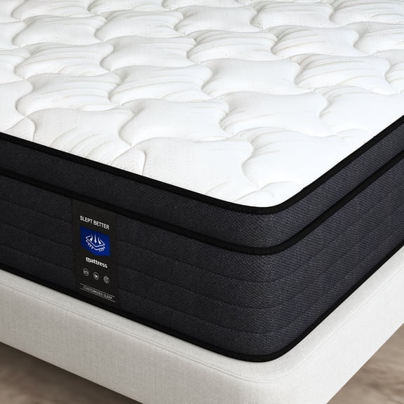 Slept Better 10 inch Twin Size Mattress in Box,Memory Foam & Spring Hybrid Mattress,Medium Firm,Drift off Quickly, Sleep Deeply