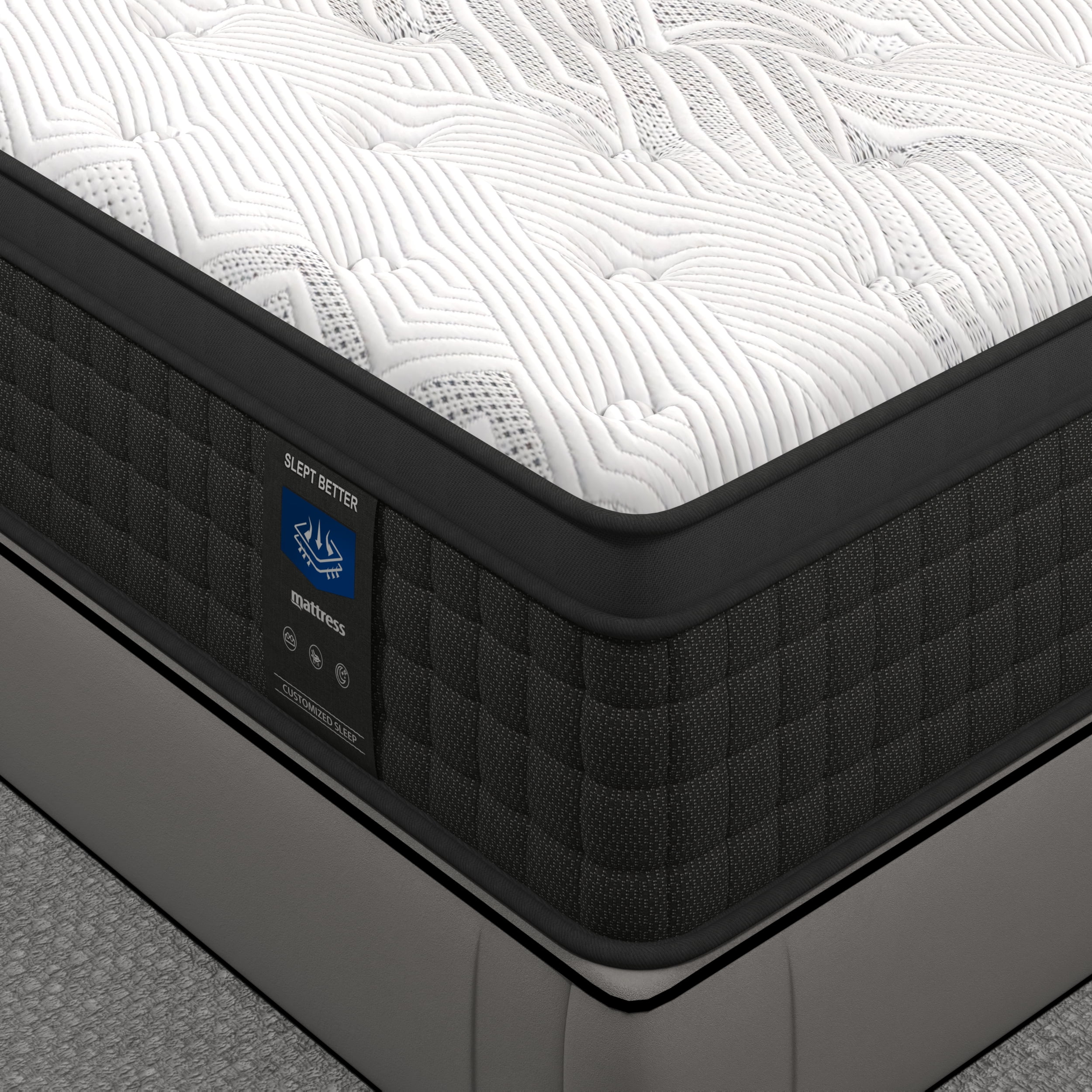 Slept Better 14 inch Queen Size Mattress In Box,Memory Foam & Spring Hybrid Mattress,Medium Firm,Drift Off Quickly, Sleep Deeply