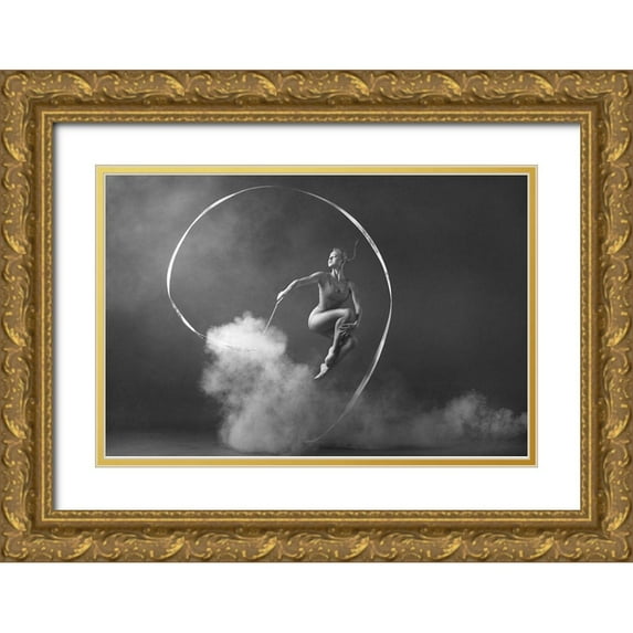 Sleta, Natalya 24x17 Gold Ornate Wood Framed with Double Matting Museum Art Print Titled - On The Cloud
