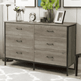 thumbnail image 1 of Slevoo 47.3" W Chest of Dressers 6 Drawers for Bedroom, Living Room, Hallway, Steel Wood Frame, Grey, 1 of 10