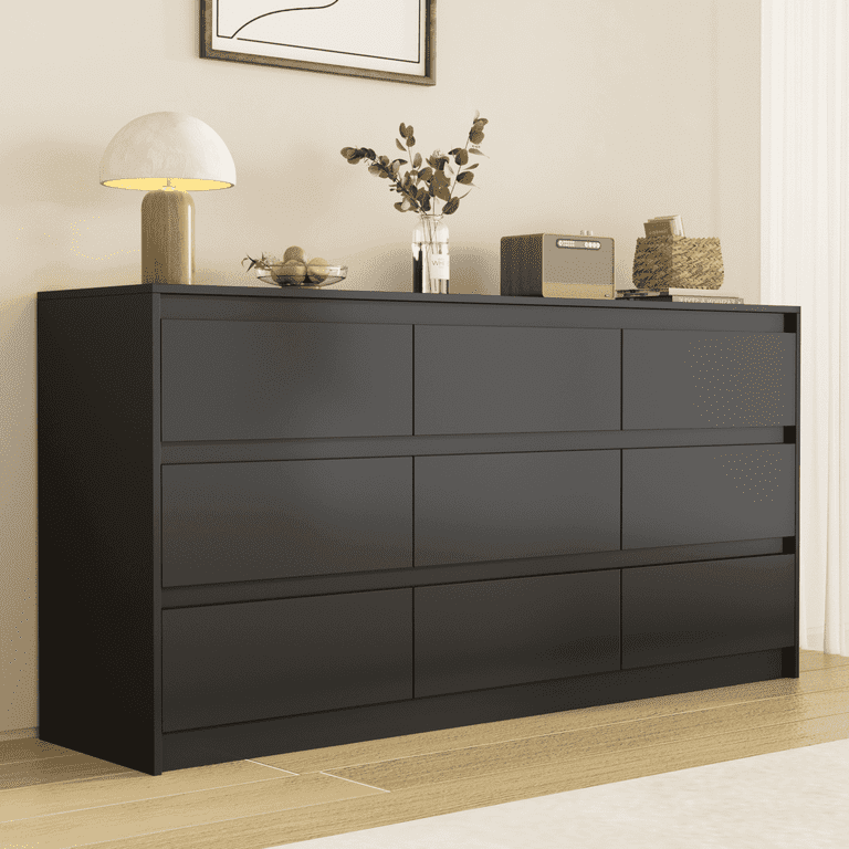 9 drawer black dresser for bedroom Black with Red Punk/Grunge Dress / Female Weaving Knit Dress with Pentagram on a Collar