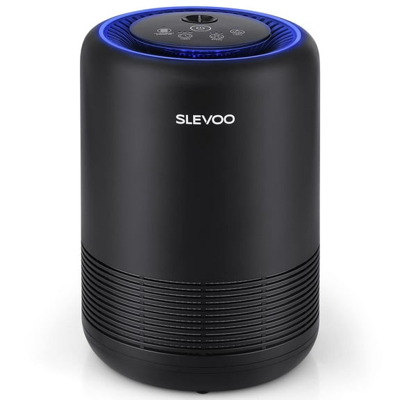 Slevoo Air Purifiers for Bedroom Pets Smokers in Home, 450 ft² H13 True HEPA Filter Air Cleaner, Effectively Clean 99.97% Smoke, Dust, Pollen, Pet Dander, Black