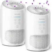 Slevoo Air Purifiers Remove 99.97% of Dust, Smoke, Pets Dander, Pollen, Odors, 450 Sqft, 2Pack, White