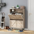 thumbnail image 1 of Slevoo Shoe Cabinet with 2 Flip Drawers, Shoe Cabinet Storage for Foyer, Entryway, Hallway (Oak), 1 of 7