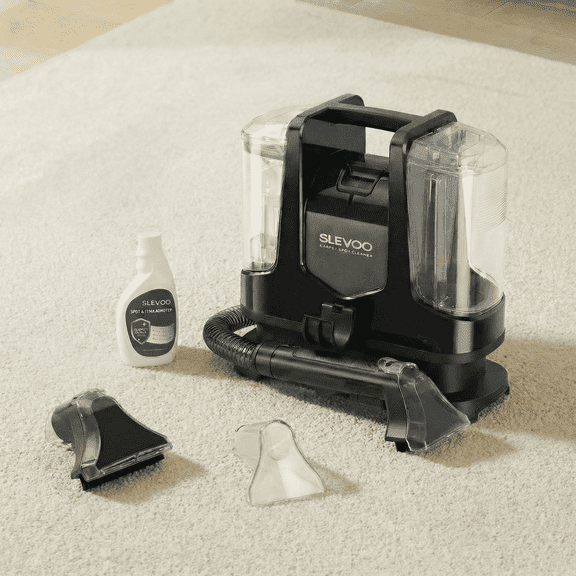 Slevoo Upholstery Cleaner, Carpet Cleaner Machine with 12Kpa Strong Suction, 400W Powerful Motor, Spot Stain Remover for Pet Accident, Rugs, Carpet and Upholstery, Black