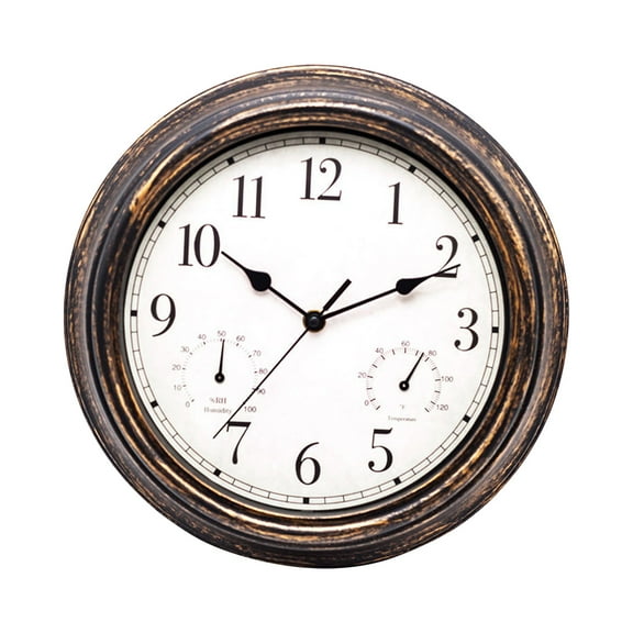 Slhenay 12" Retro Round Outdoor Decorative Wall Clock