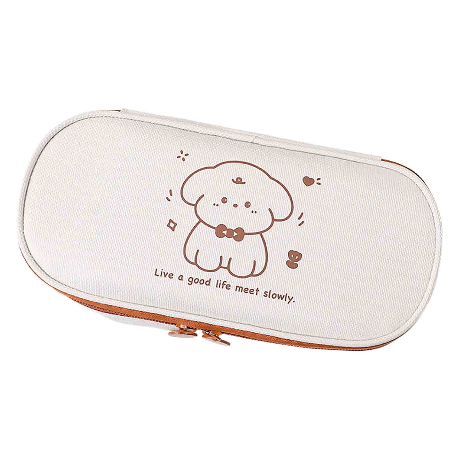 PU Leather Milk Box Pencil Case - Cute Stationery Storage Bag For Students