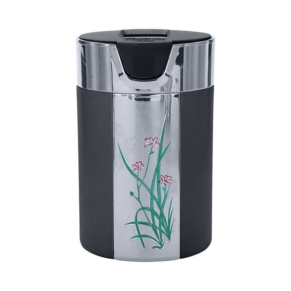 Slhenay Car Ashtray with Lid Auto Ashtrays Smell Proof Smokeless Ashtray for Car Easy Clean Up Detachable Ash Tray with LED Light Auto Ashtray LED for Most Car/Air Vent Cup Holder Home Office, Black