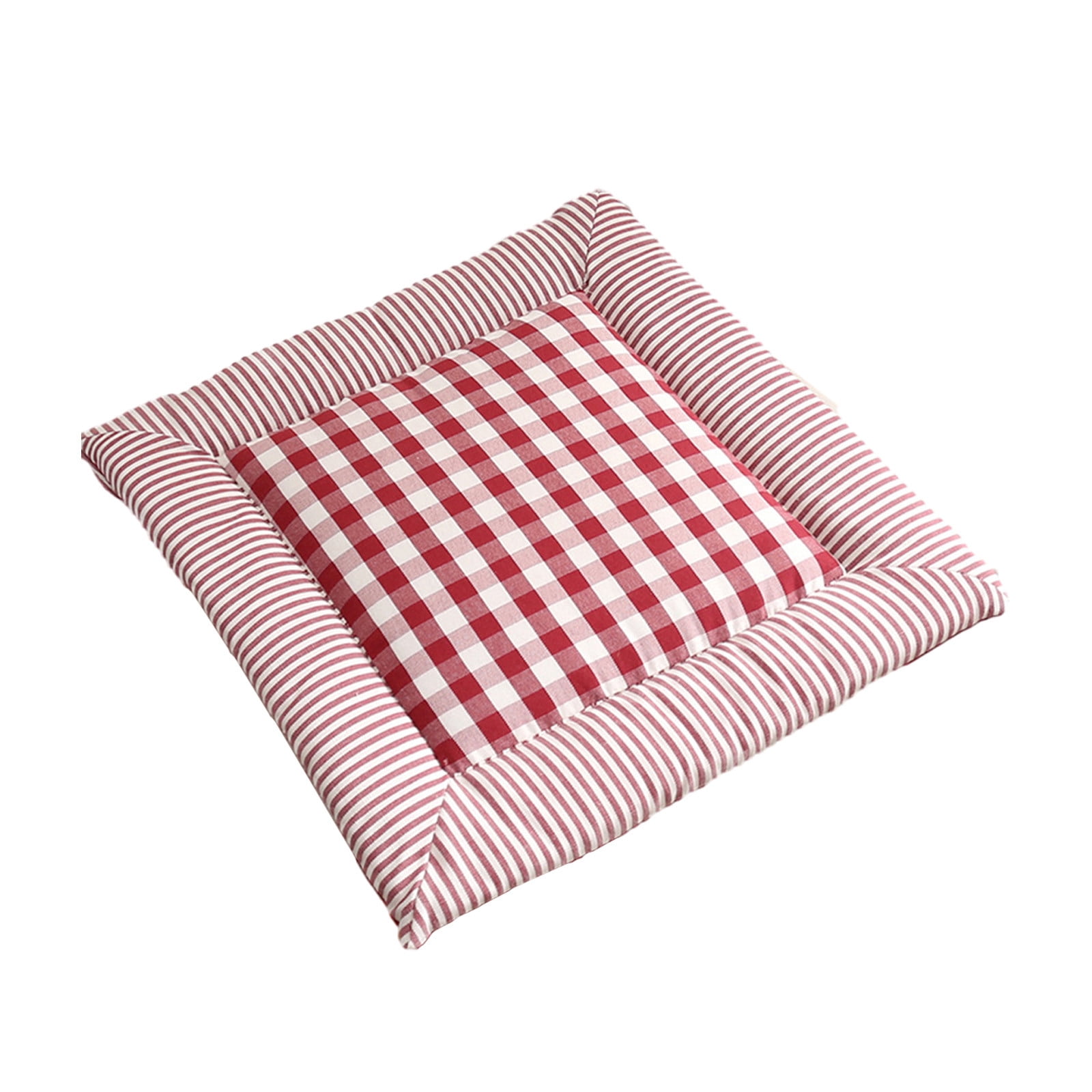 Slhenay Check Tufted Chair Seat Cushions, 15" x 15" x 1.5" Chair