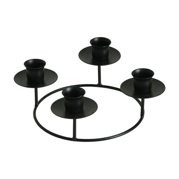 Slhenay Christmas Candle Holder 4 Heads Candlestick Holders for Pillar Candles Candelabra Decoration for Wedding Home Holiday Party Table Centerpiece (Black)