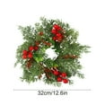 thumbnail image 1 of Slhenay Christmas Candle Rings Mini Wreath Pine Garland Artificial Eucalyptus and Snowy Cedar Candle Holder with Red Berries for Home Table Centerpiece (C), 1 of 1