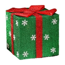 Slhenay Christmas Gift Boxes Decorations, Presents Boxes with Ribbon Bows Decor for Xmas Tree, Yard, Home, Indoor Outdoor Holiday Party Decor 15cm (Green)