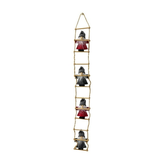Slhenay Christmas Gnomes Ladder Pendant Climbing on Rope Ladder Christmas Ornament for Christmas Tree Party Home Door Wall Window Decoration