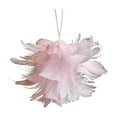 thumbnail image 1 of Slhenay Faux Feather Ball Ornament - Glittered Hanging Feather Christmas Ornament for Xmas Tree Holiday Home Party Supplies (Pink), 1 of 1