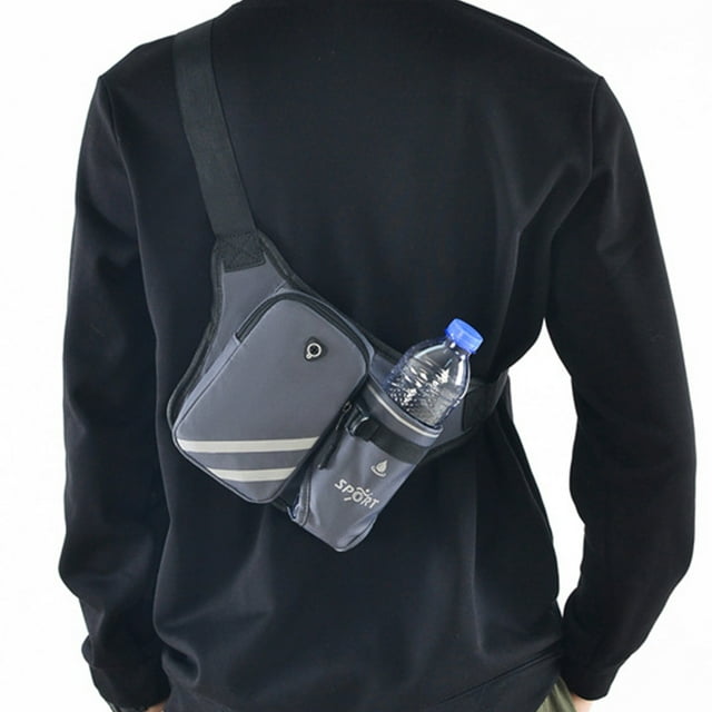 Slhenay Hiking Fanny Pack with Water Bottle Holder for Men Women Waist