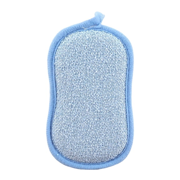 Slhenay Kitchen Scrub Sponge, Multipurpose Non-Scratch Microfiber Scrub Sponges for Kitchen Reusable Scouring Pads for Household Cleaning Dishes and Pots (Blue)