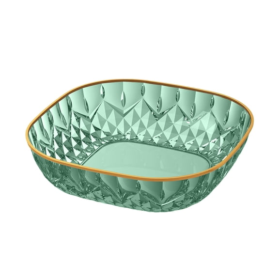 Slhenay Light Luxury Crystal Bowl, High Transparent Dried Fruit Dish, Snack Candy Plate, Salad Bowl, Home Storage Dinnerware Green