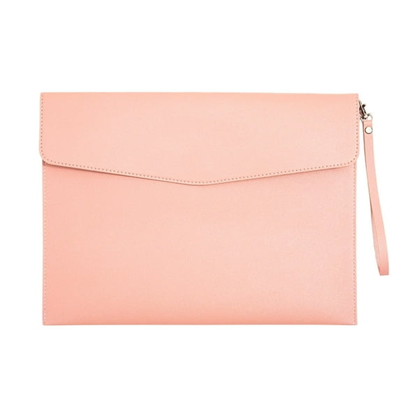 Slhenay PU Leather A4 File Folder, Document Holder Filing Organizer Portfolio Envelope Folder Case with Snap Closure for Letter Receipt (Pink)