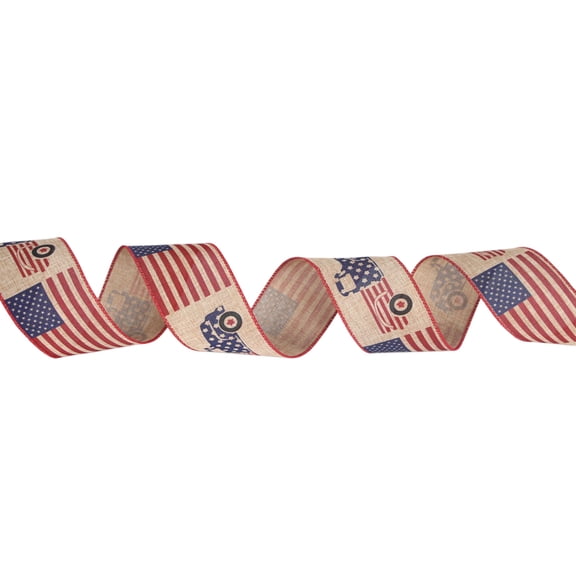 Slhenay Patriotic Ribbons American Flag Star Striped Wired Ribbon Glitter Star Ribbons for Memorial Day Independence Day Bow Crafts Red