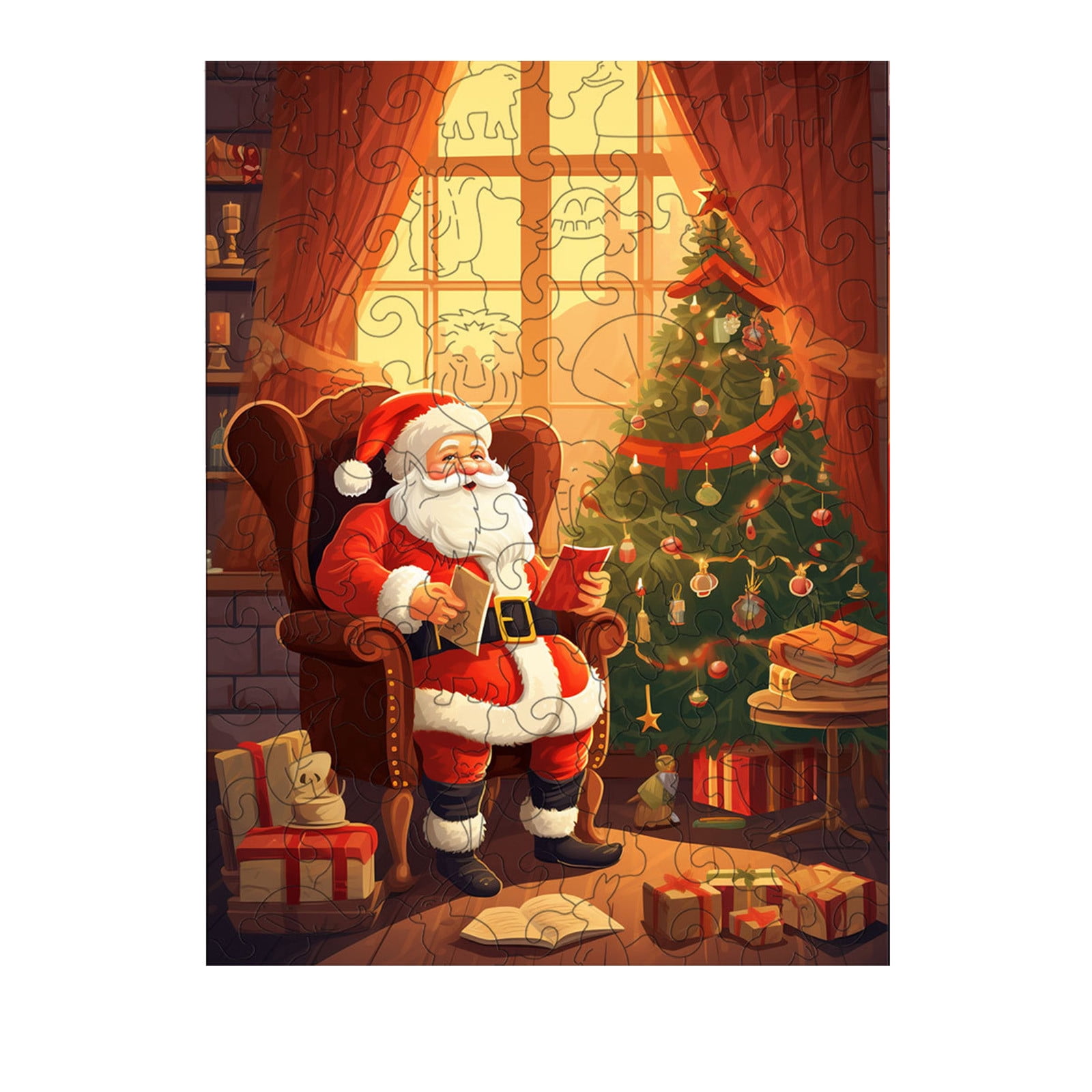 Slhenay Popular Christmas Wooden Puzzle Bird Shaped Anicorporeal Mal Shaped Wooden Adult Toy