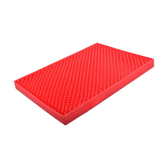 Slhenay Rubber Bar Mat Non-Slip Spill & Drip Mat for Bartending, Coffee Bar & Kitchen Countertop, Thick Durable Counter Protector & Stylish Drying Mat (Red)