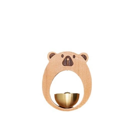 Slhenay Shopkeepers Bell for Door Opening, Bear Pattern Wood Doorbell, Wind Chime for Door, Store, Porch, Garden, Entrance, Cute Housewarming Gift