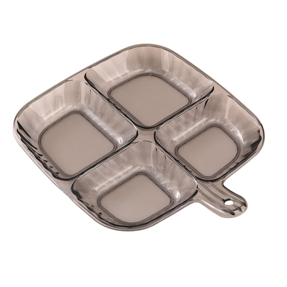 Slhenay Small Divided Plates, 7 Inch Portion Control Plates, MIni Reusable 4-Compartment Dinner Plate For for Healthy Eating & Bariatric Diet, Microwave And Dishwasher Safe, Gray