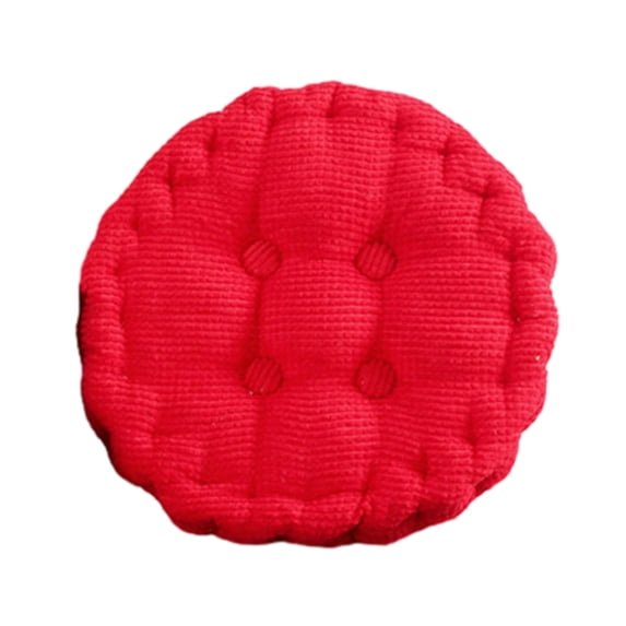 Slhenay Soft Patio Outdoor Corduroy Chair Pad Corduroy Striped Round Chair Cushion Pad Solid Tufted Seat Cushion Pads for Dining Chairs, Office Chairs, Car, Floor, Outdoor, Patio, Red