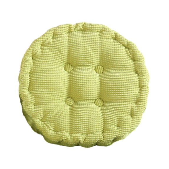Slhenay Soft Patio Outdoor Corduroy Chair Pad Corduroy Striped Round Chair Cushion Pad Solid Tufted Seat Cushion Pads for Dining Chairs, Office Chairs, Car, Floor, Outdoor, Patio, Green