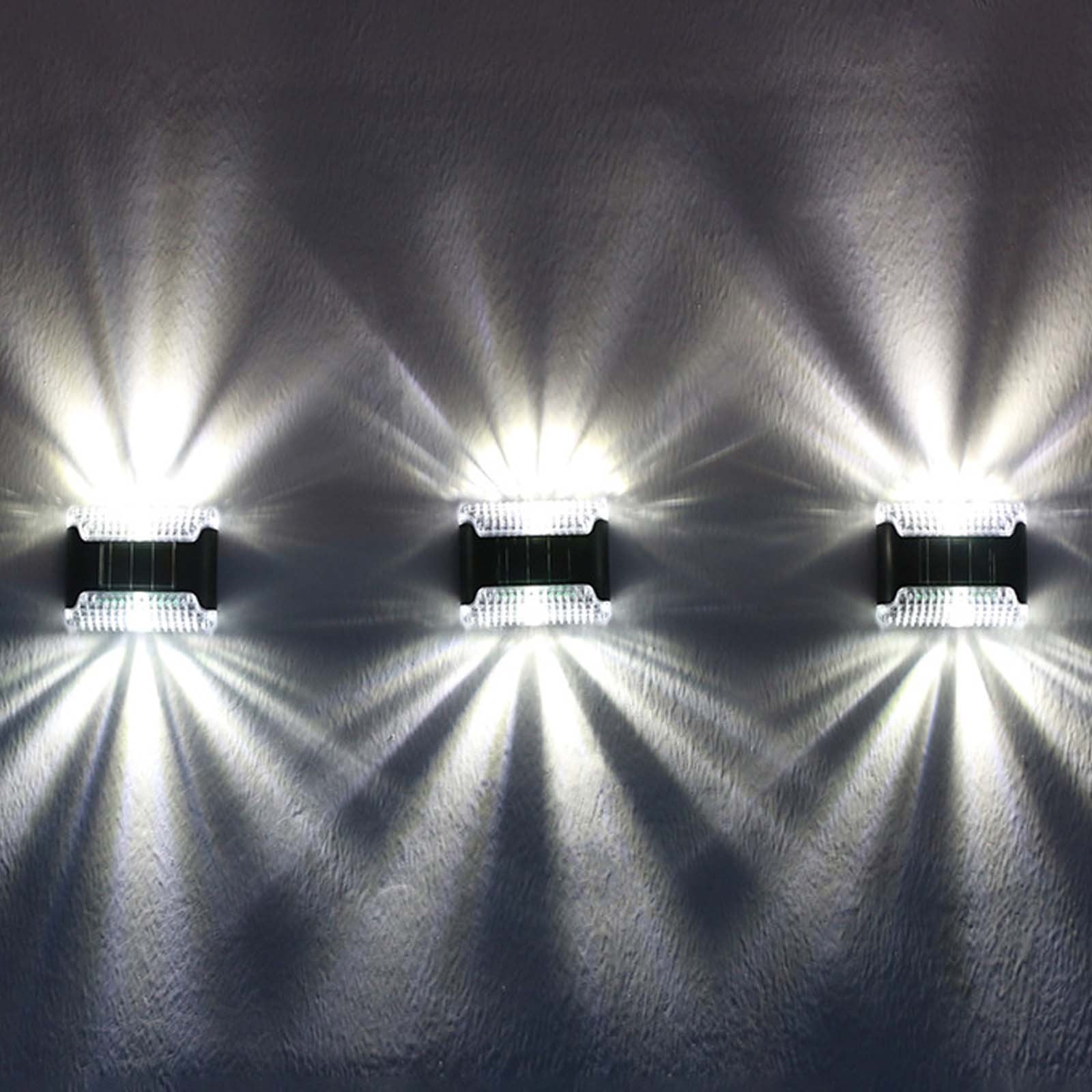 Slhenay Solar Fence Lights, Fence Lights Solar Powered Up & Down Solar Wall Lights, Outdoor