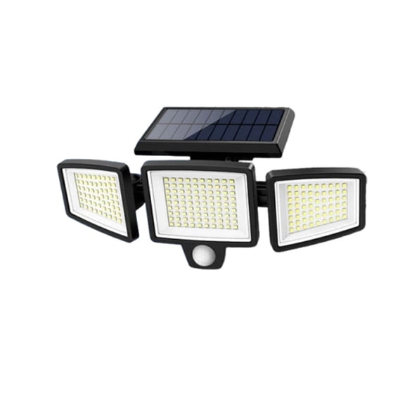 Slhenay Solar Outdoor Light LED Security Lights with Remote Control, 3 Heads Motion Sensor Lights Waterproof, 120 Wide Angle Flood Wall Light