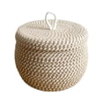 thumbnail image 1 of Slhenay Storage Basket with Lid, Round Woven Blanket Storage for Living Room, Decorative Cute Cotton Rope Hamper for Spring Easter Home Decor (L), 1 of 6