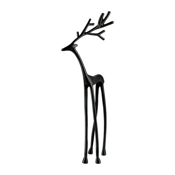 Slhenay Thin Shaped Reindeer Decoration Decorative Christmas Modern Style Tabletop Decoration for Fireplace Shelf Home Office 22cm (Black)