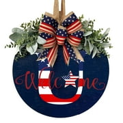 Slhljlinhangs2024 A Z New Surnames Independence Day Front Door Summer Garland Front Door A Z 26 Letters Farmhouse Welcome Sign With Garland Bow Coat With Front Yard Door Giftu