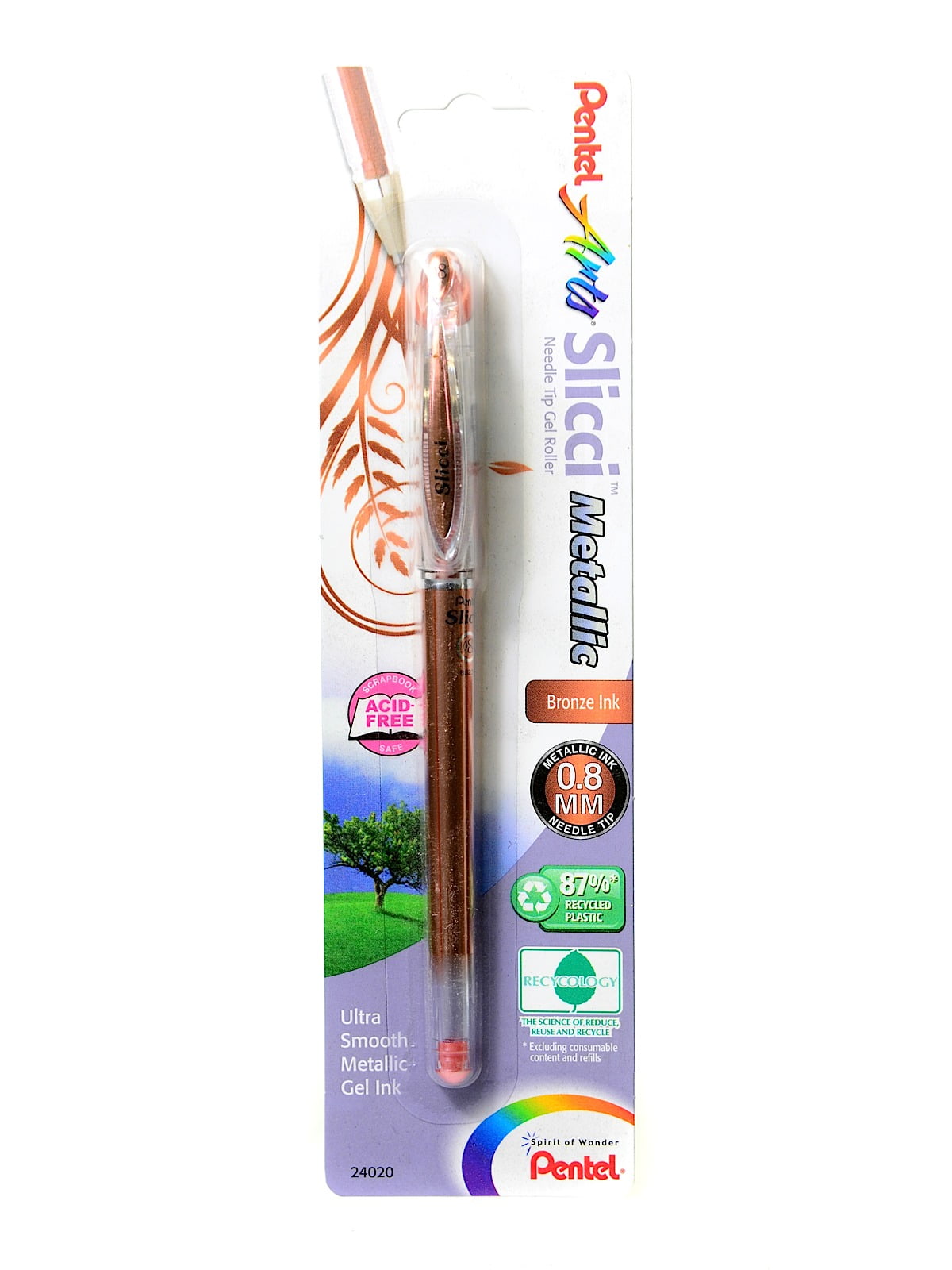 Slicci Extra Fine Metallic Gel Pens metallic bronze, each (pack of 6)